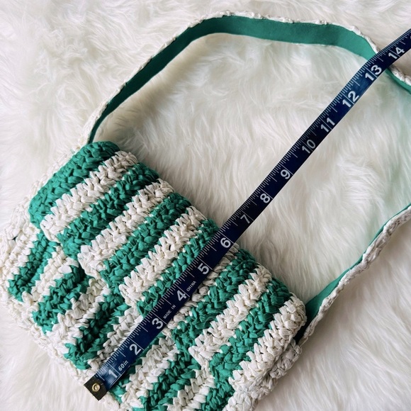 NWOT Anthropologie Stripe Raffia Shoulder Bag - Picture 9 of 9